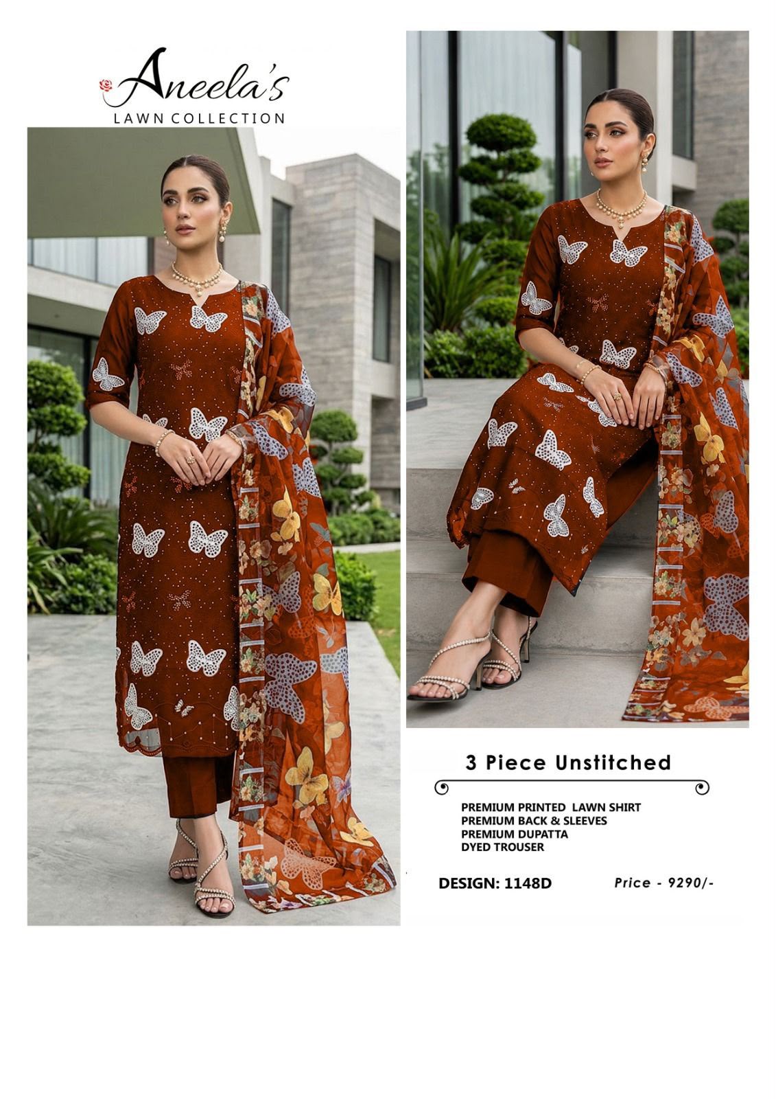 Aneela Embroidered 2-Piece Lawn Suit – Design 03