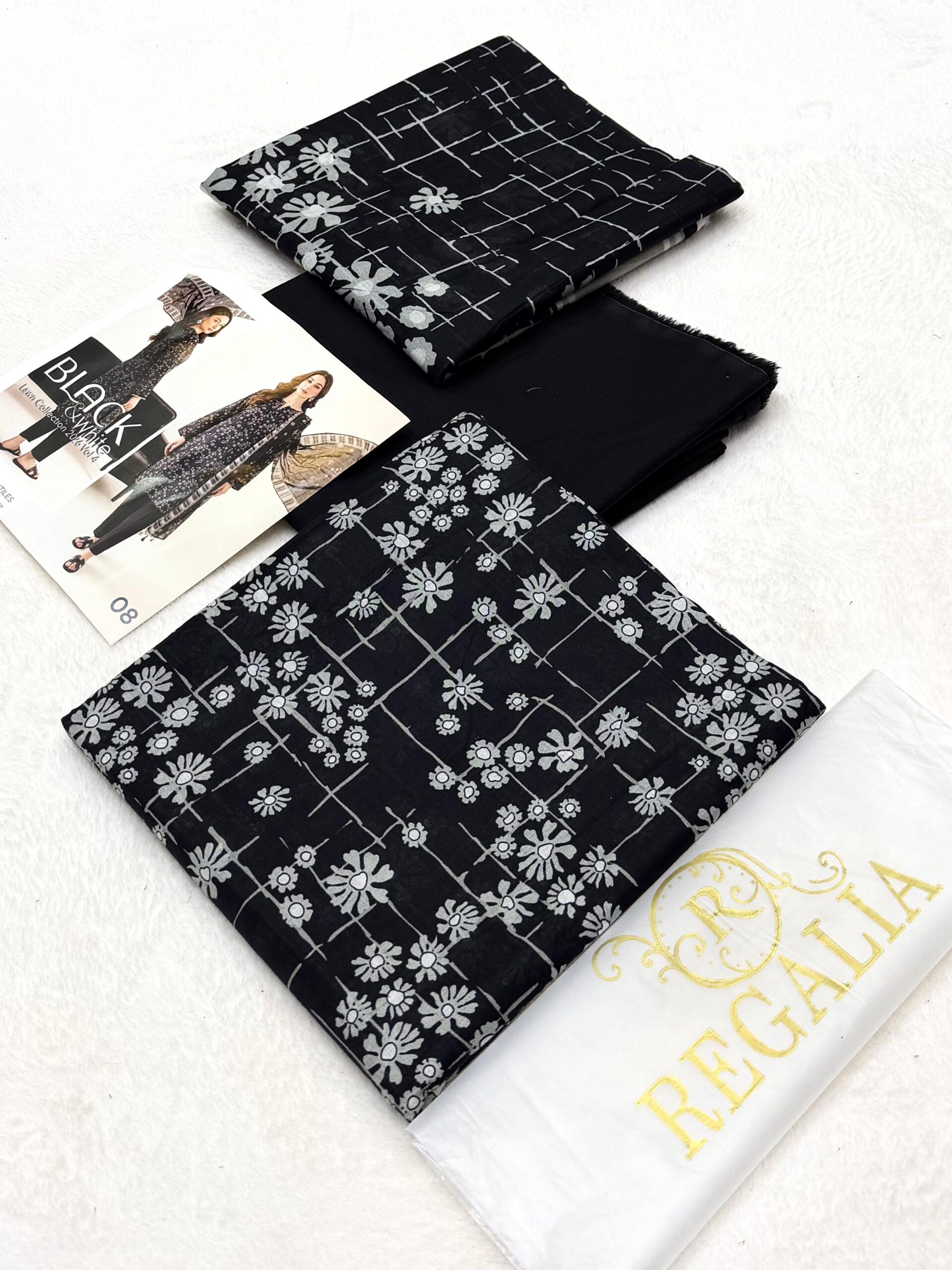 Regalia Unstitched 3-Piece Printed Lawn Suit – Design 09