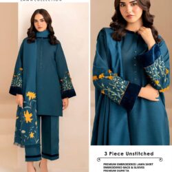 Baroque Embroidered 3-Piece Lawn Suit – Design 05