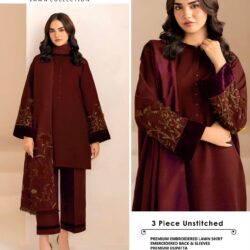 Baroque Embroidered 3-Piece Lawn Suit – Design 07