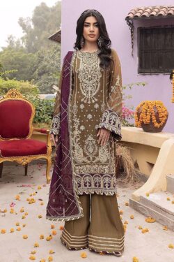 Adan Libas Embroidered Chiffon 3-Piece Suit