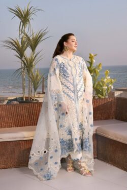 Aneela Embroidered Lawn 3-Piece Suit – Ivory Chikankari