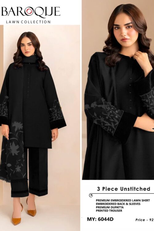 Baroque Embroidered Lawn 3-Piece Suit