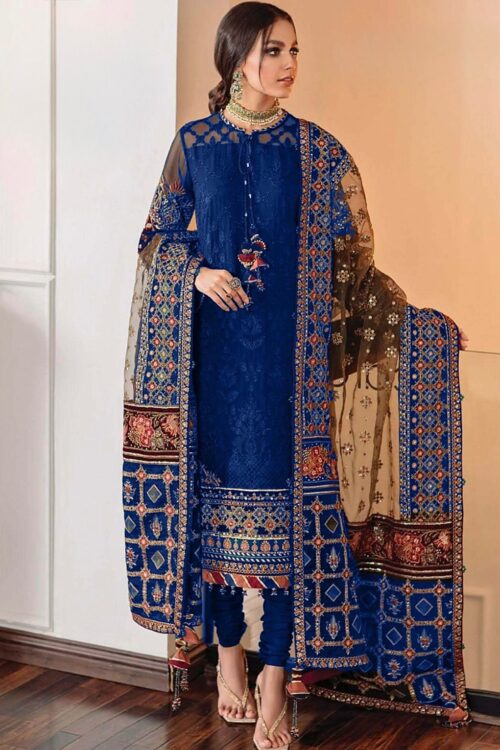 Baroque Embroidered Organza Suit