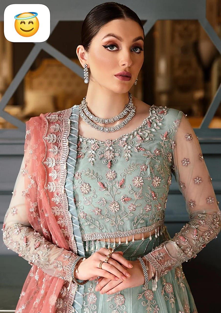 Emaan Adeel Bridal Net Frock - Image 3