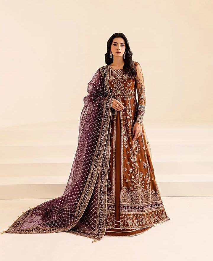 Farasha Embroidered Net Frock
