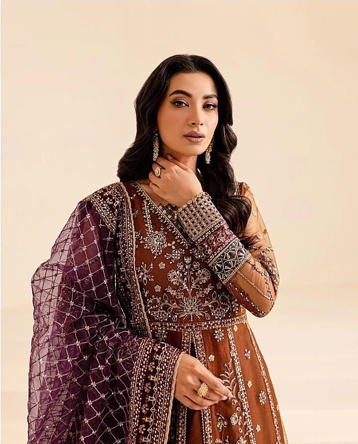 Farasha Embroidered Net Frock - Image 3