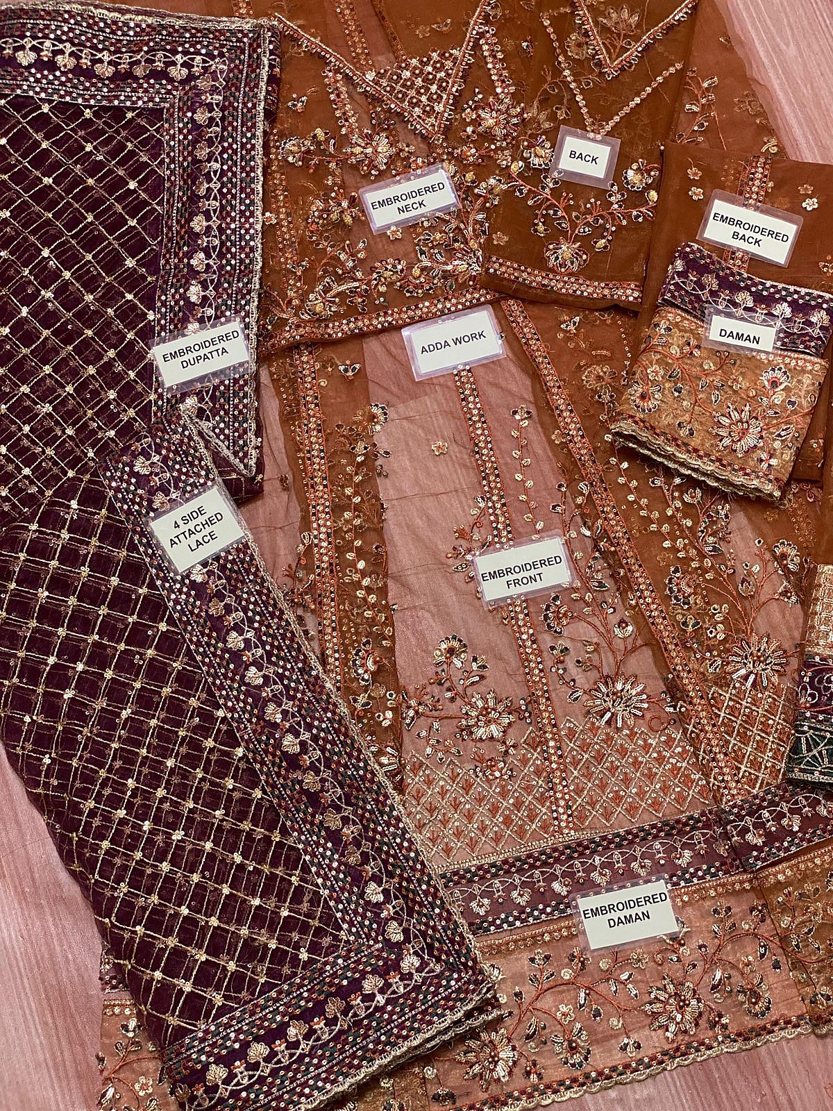 Farasha Embroidered Net Frock - Image 5