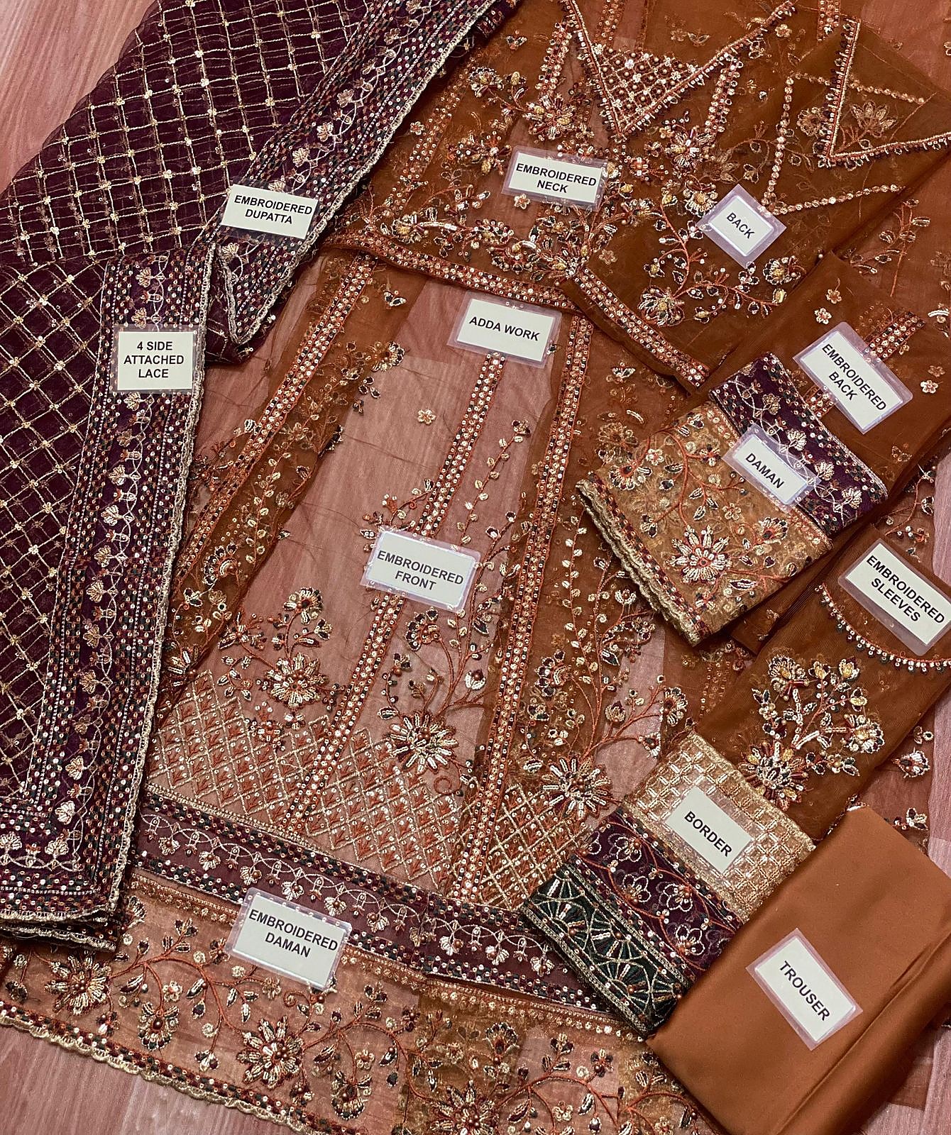 Farasha Embroidered Net Frock - Image 6