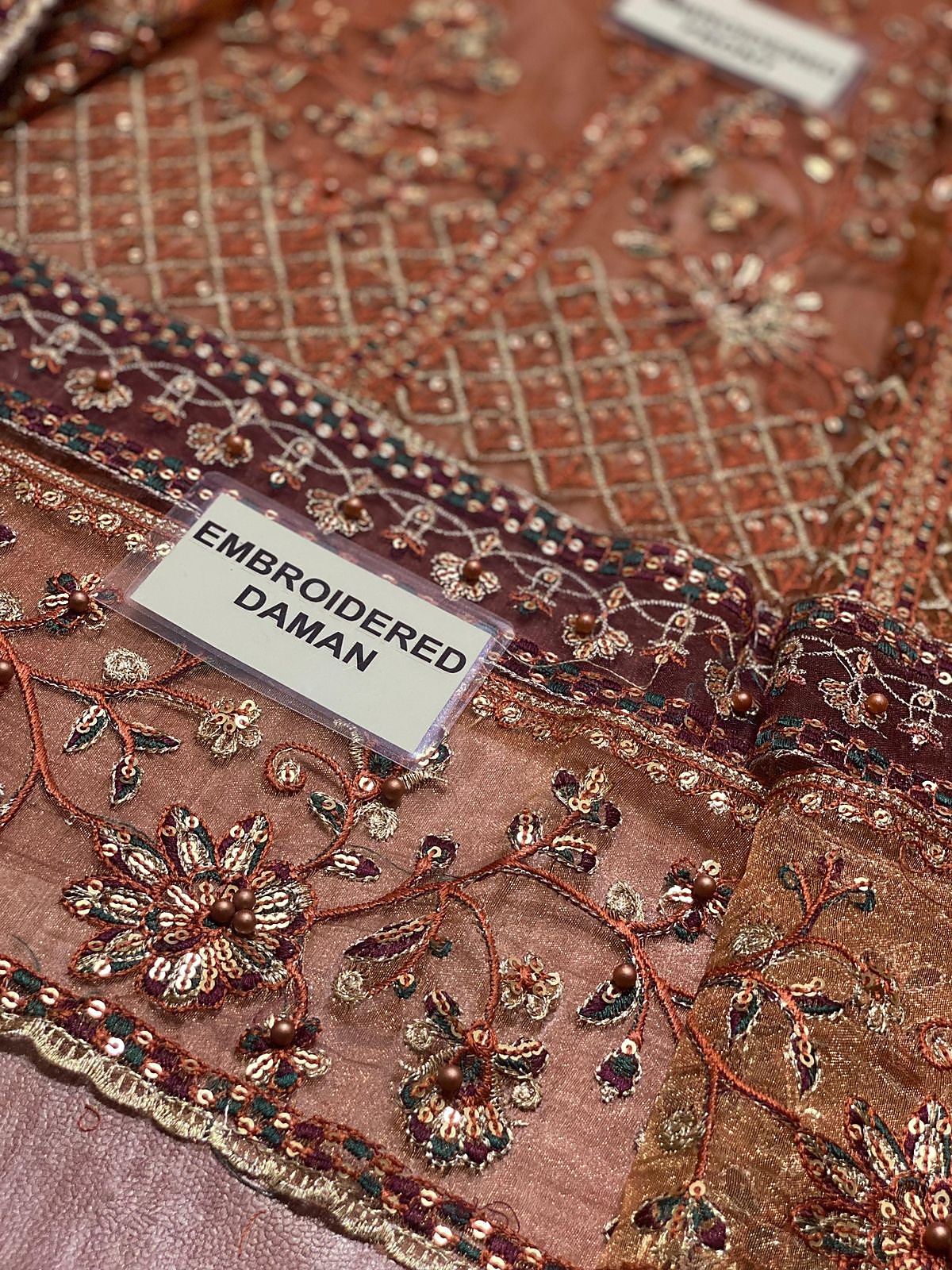 Farasha Embroidered Net Frock - Image 7