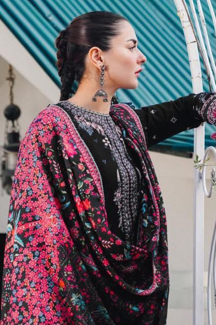 Hussain Rehar Embroidered Lawn 3-Piece Suit - Image 5