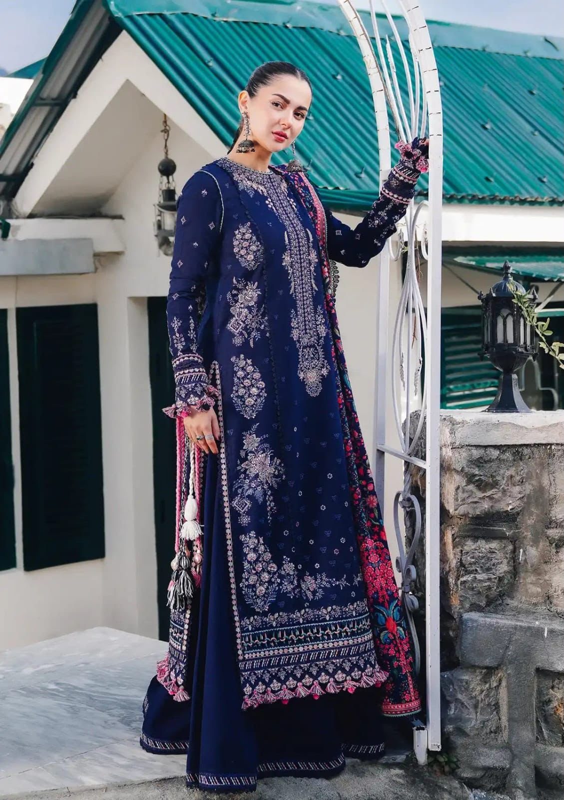 Hussain Rehar Embroidered Lawn 3-Piece Suit - Image 2