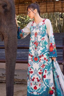 Maria B Digital Printed Lawn 3-Piece Suit – Blue Bloom