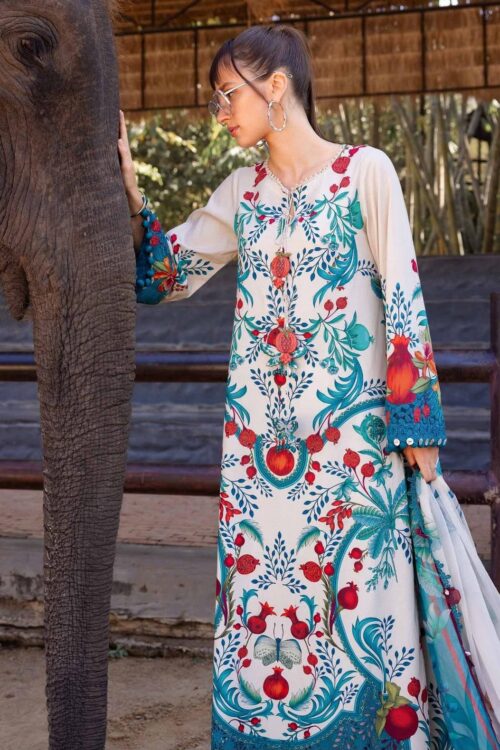 Maria B Digital Printed Lawn 3-Piece Suit – Blue Bloom
