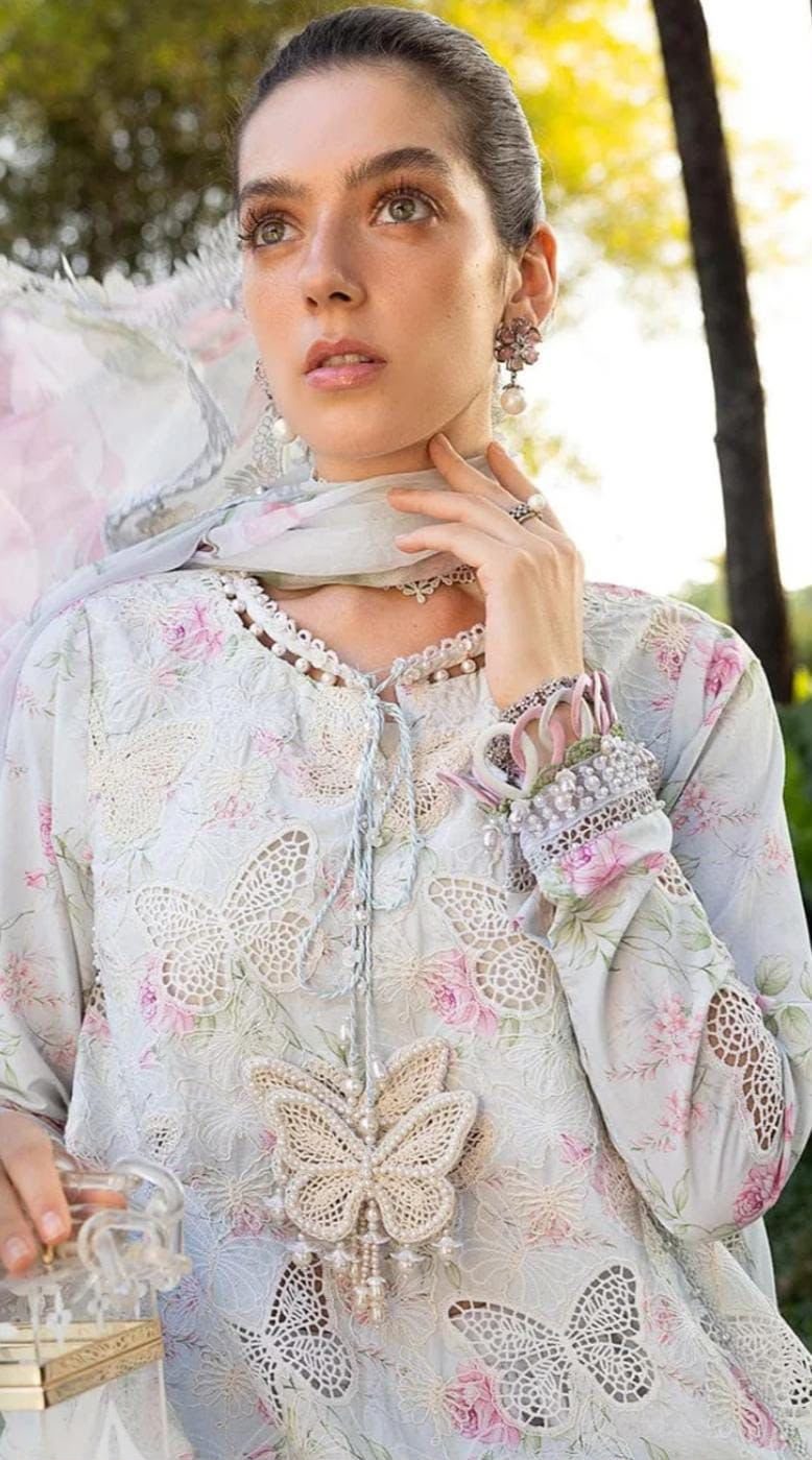 Maria B Embroidered Lawn 3-Piece Suit - Image 5