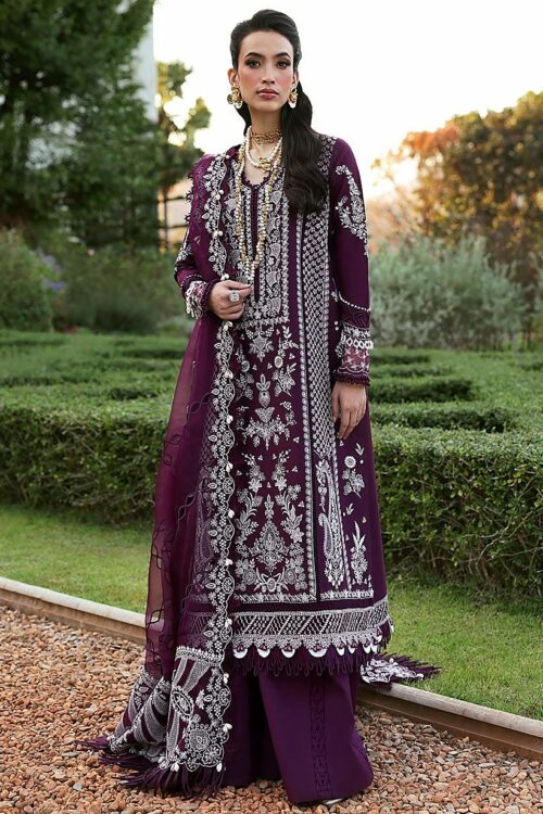 Crimson Chikankari Embroidered Cotton Suit