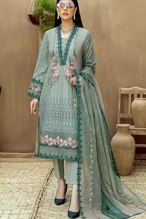 Adan Libes Chikankari Embroidered Cotton Suit