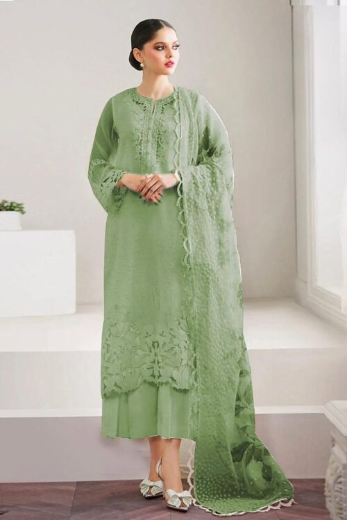 Baroque Embroidered Organza Suit