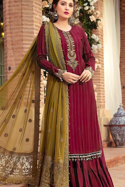 Maria.B Embroidered Chiffon Suit