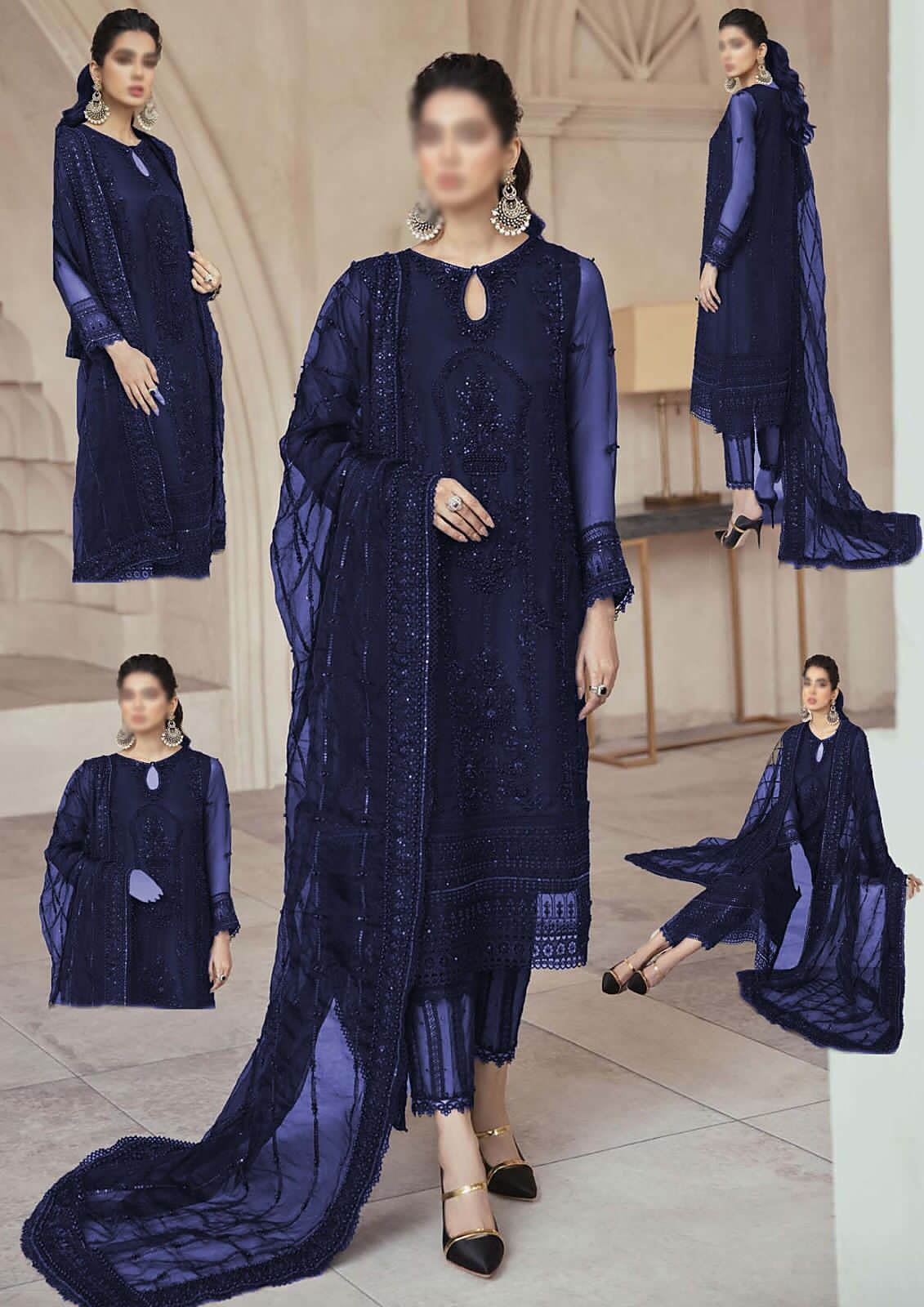 Mushq Wedding Embroidered Net Suit
