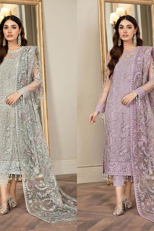 Zarif Luxury Embroidered Net Suit