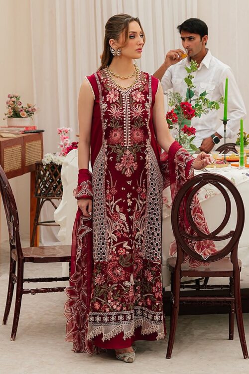 Mahnur Chikankari Cotton Suit with Khaddi Net Dupatta