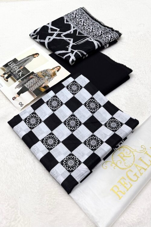 regalia-black-white-printed-lawn-3-piece-suit-silver