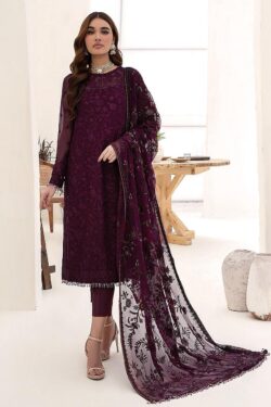 Zarif Embroidered Chiffon 3-Piece Suit