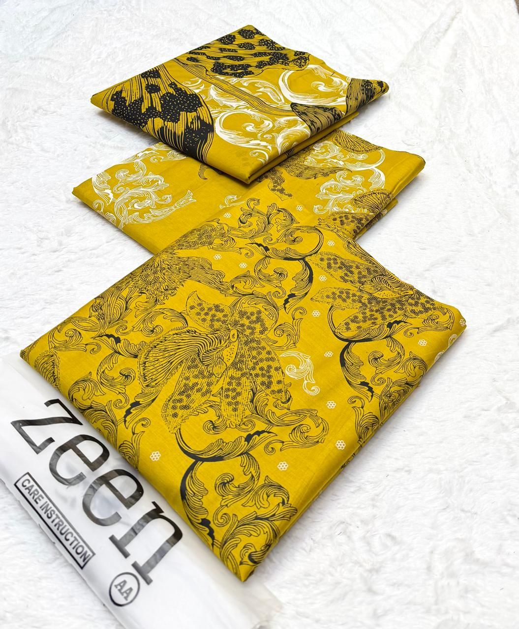 Zeen Digital Printed Lawn 3-Piece Suit - Image 12